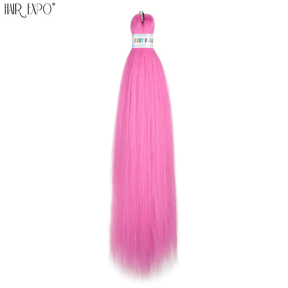 26Inch Easy Braids Hair Synthetic Colourful Pre Stretched Braiding Hair Extensions Jumbo Braids Ombre Yaki Long Straight Hair