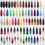 26Inch Easy Braids Hair Synthetic Colourful Pre Stretched Braiding Hair Extensions Jumbo Braids Ombre Yaki Long Straight Hair