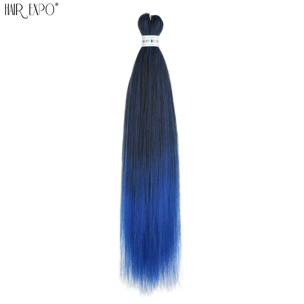 26Inch Easy Braids Hair Synthetic Colourful Pre Stretched Braiding Hair Extensions Jumbo Braids Ombre Yaki Long Straight Hair