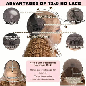 27 Honey Blonde Wig Human Hair 13x6 Hd Lace Frontal Wig Deep Wave Lace Front Wig 13x4 Honey Blonde Human Hair Wigs  250% Density