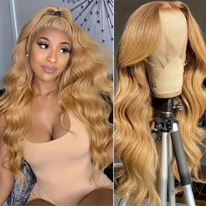 27 Honey Blonde Wig Human Hair 13x6 Hd Lace Frontal Wig Deep Wave Lace Front Wig 13x4 Honey Blonde Human Hair Wigs  250% Density