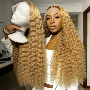 27 Honey Blonde Wig Human Hair 13x6 Hd Lace Frontal Wig Deep Wave Lace Front Wig 13x4 Honey Blonde Human Hair Wigs  250% Density