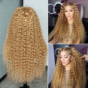 27 Honey Blonde Wig Human Hair 13x6 Hd Lace Frontal Wig Deep Wave Lace Front Wig 13x4 Honey Blonde Human Hair Wigs  250% Density