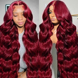 28 Inch 99j Burgundy Lace Front Wigs Human Hair Red Burgundy Wig 180% Density 13x6 Body Wave Lace Front Wigs Pre Plucked Glueless Lace Front Wigs Human Hair for Women