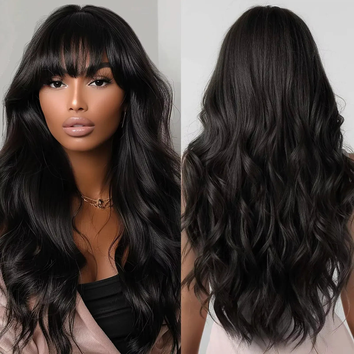 30 34 Inch Body Wave Human Hair Wig With Bangs Brazilian 3x1 HD Lace Frontal Bone Straight Human Hair Wig 200% Density For Women