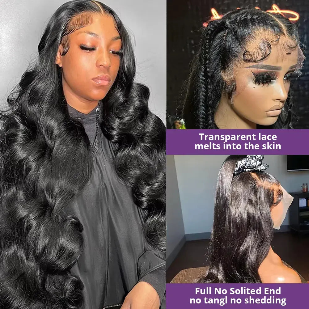 30 38 inch 13x6 HD Body Wave Lace Front Human Hair Wigs Brazilian Water Wave 13x4 Lace Frontal Wig Body Wave Wig For Women