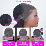 30 40 42 Inch 13x4 13x6 HD Transparent Bone Straight Lace Front Wig 200 Density Brazilian Lace Frontal Wigs Human Hair For Women