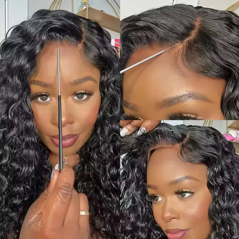 30 40 Inch Guleless Wig Human Hair 4x4 5x5 Curly Deep Wave Glueless Closure Wig Brazilian 13x6 HD Lace Frontal Human Hair Wigs