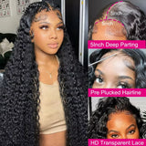 30 40 Inch Guleless Wig Human Hair 4x4 5x5 Curly Deep Wave Glueless Closure Wig Brazilian 13x6 HD Lace Frontal Human Hair Wigs