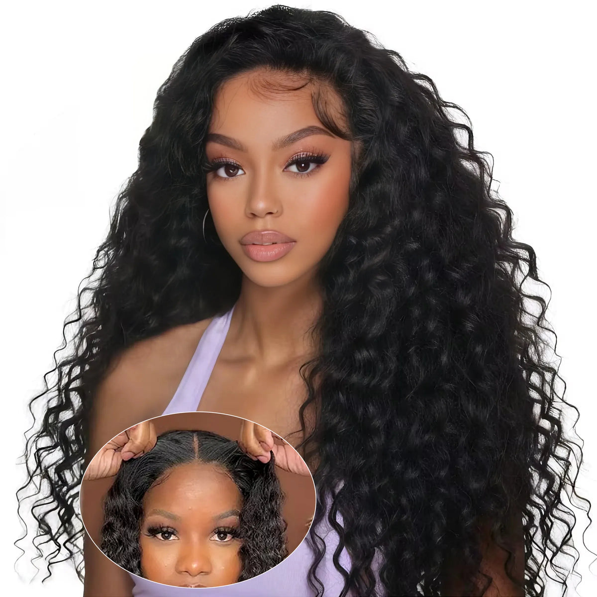 30 40 Inch Guleless Wig Human Hair 4x4 5x5 Curly Deep Wave Glueless Closure Wig Brazilian 13x6 HD Lace Frontal Human Hair Wigs