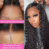 30 40 Inch Guleless Wig Human Hair 4x4 5x5 Curly Deep Wave Glueless Closure Wig Brazilian 13x6 HD Lace Frontal Human Hair Wigs