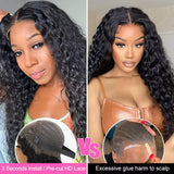 30 40 Inch Guleless Wig Human Hair 4x4 5x5 Curly Deep Wave Glueless Closure Wig Brazilian 13x6 HD Lace Frontal Human Hair Wigs