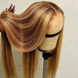30 40 Inch Highlight Ombre Bone Straight Human Hair Wigs 13x6 Hd Transparent Lace Frontal Wig Colored 360 Full Lace Front Human Hair Pre Plucked Wig For Women