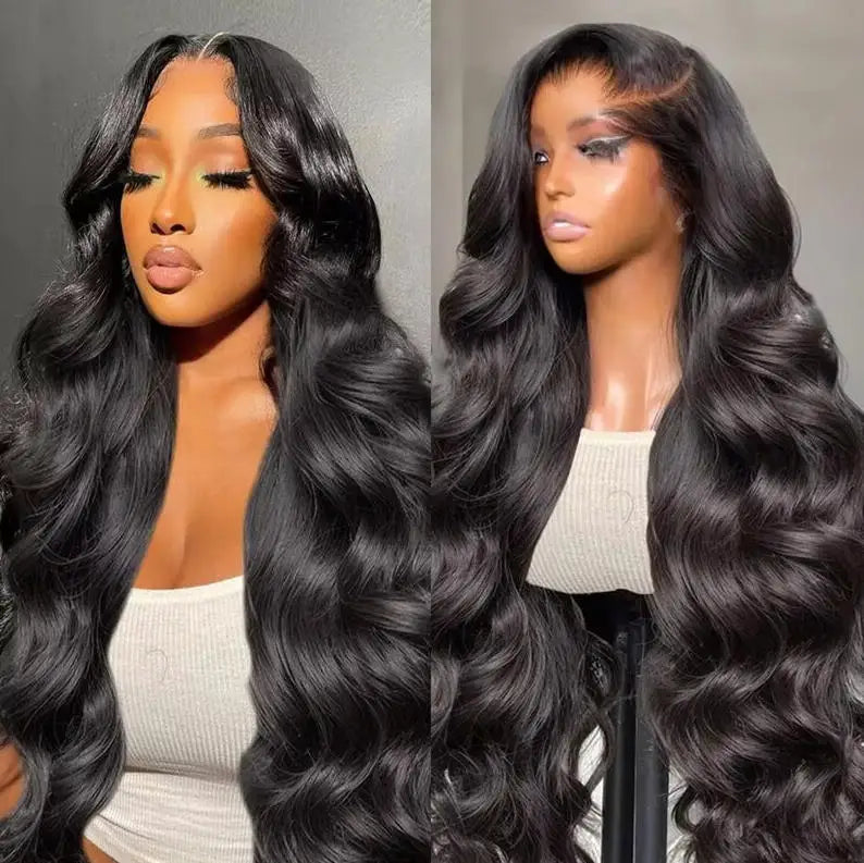 30 Inch 13x4 Lace Front Human Hair Wigs Body Wave 180% Density Remy Hair Glueless Wig Natural Color For Women