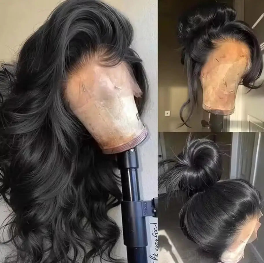 30 Inch 13x4 Lace Front Human Hair Wigs Body Wave 180% Density Remy Hair Glueless Wig Natural Color For Women