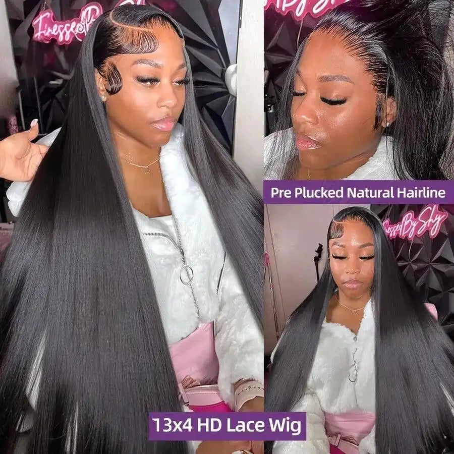 30 Inch 220 Density Bone Straight Human Hair Wig 13x6 13x4 HD Transparent Lace Frontal Pre Plucked With Baby Hair Wigs for Black Women