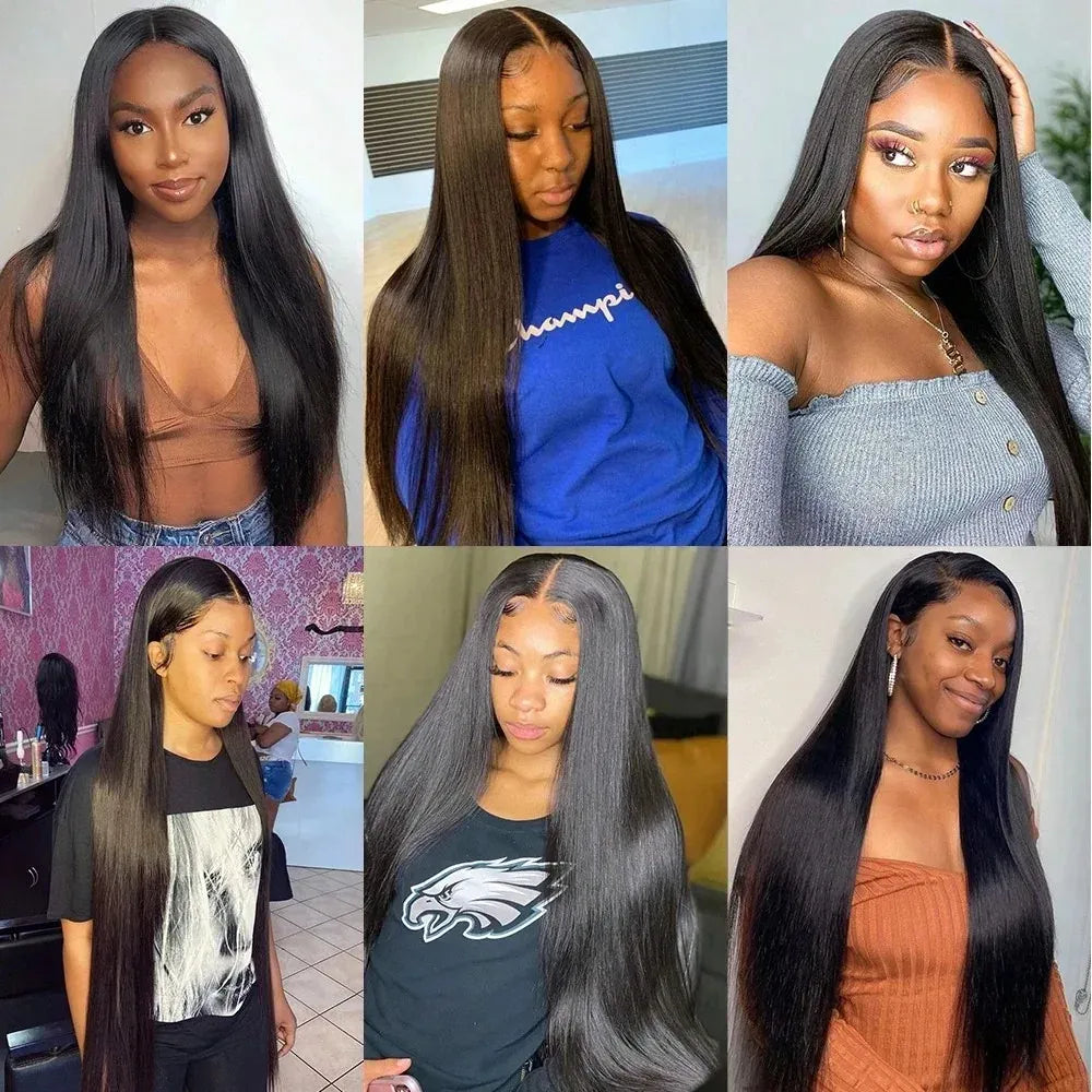 30 Inch 220 Density Bone Straight Human Hair Wig 13x6 13x4 HD Transparent Lace Frontal Pre Plucked With Baby Hair Wigs for Black Women