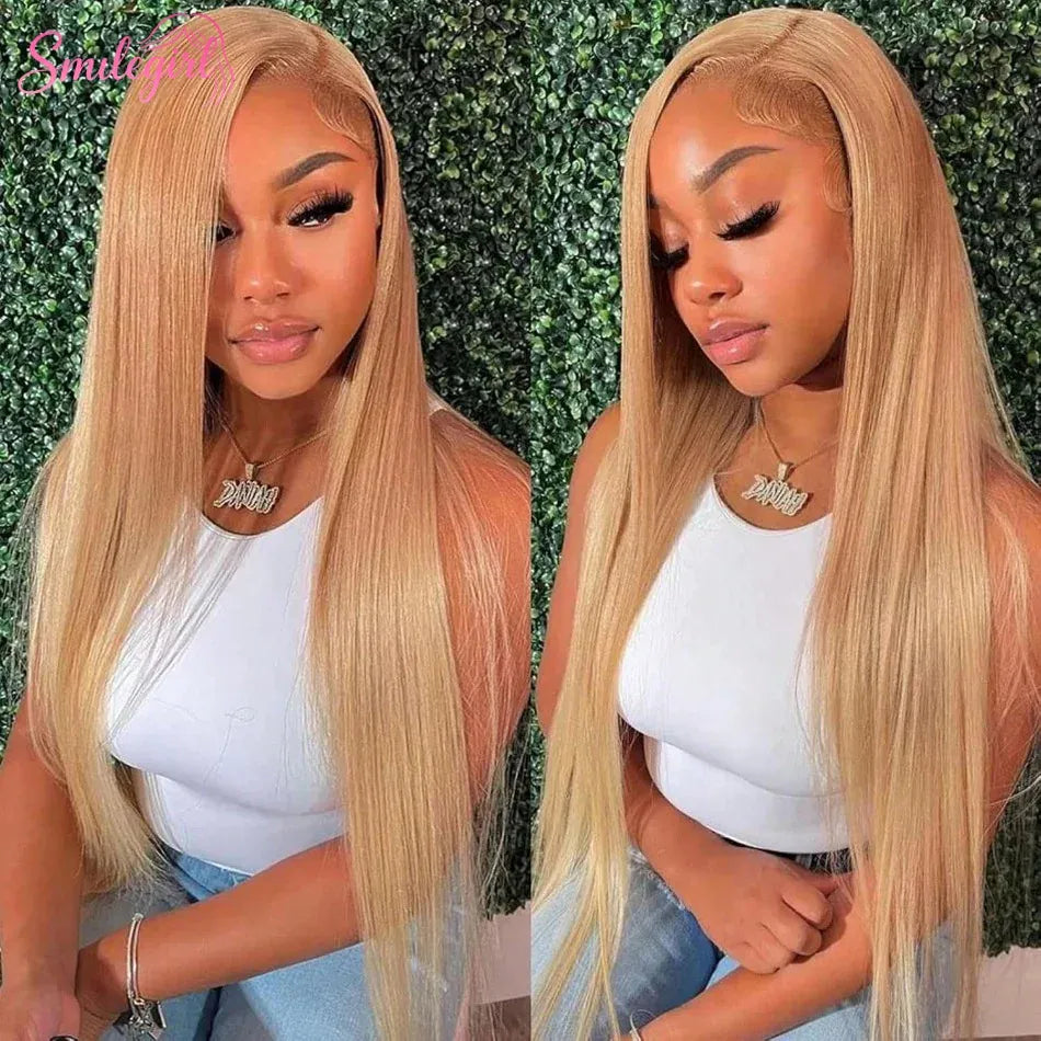 30 Inch #27 Honey Blonde Wig Human Hair 13x6 HD Straight Lace Front Wigs Brazilian Pre Plucked With Baby Hair 15A Pre Colored Lace Frontal Wigs For Women