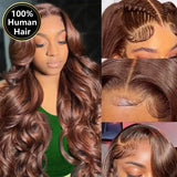 30 Inch Chocolate Brown Body Wave Lace Front Wig Transparent 13x6 HD Lace Frontal Wigs 13x4 Preplucked Colored Human Hair4x4 5x5