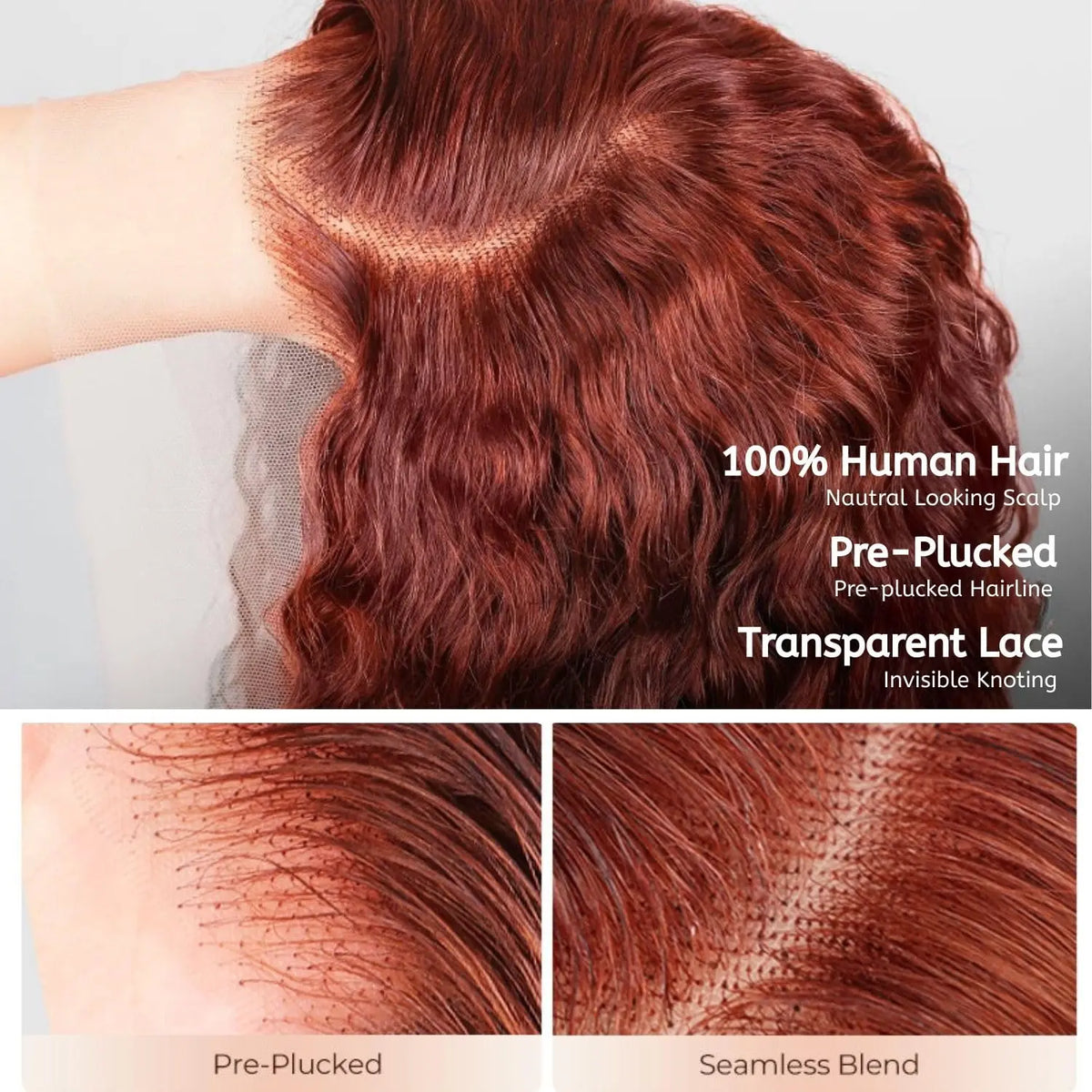 30 Inch Reddish Brown Wigs Human Hair Deep Wave 13x6 Hd Lace Front Wig 180 Density 33# Pre Plucked for Women Colored Human Hair