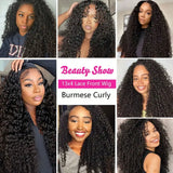 30 Inches Burmese Curly Virgin Hair Wig 13x4 Invisible HD Transparent Lace Front Pre Plucked Natural Hairline For Women