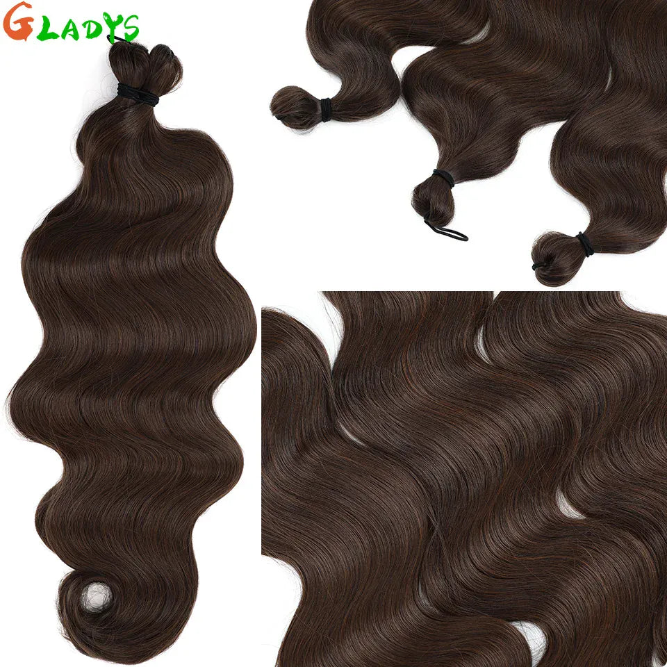 300g/lot 3Pcs 24J Ombre Brown Synthetic Braiding Hair Extensions 26 Inch SP27-30-613 Crochet Braids Loose Wave Bundles Extension
