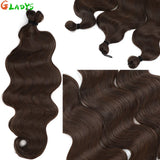 300g/lot 3Pcs 24J Ombre Brown Synthetic Braiding Hair Extensions 26 Inch SP27-30-613 Crochet Braids Loose Wave Bundles Extension