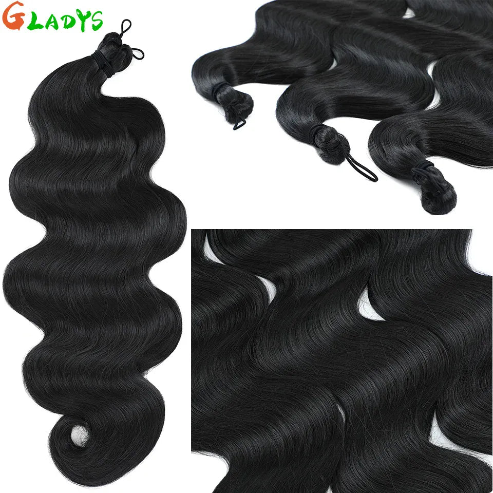 300g/lot 3Pcs 24J Ombre Brown Synthetic Braiding Hair Extensions 26 Inch SP27-30-613 Crochet Braids Loose Wave Bundles Extension