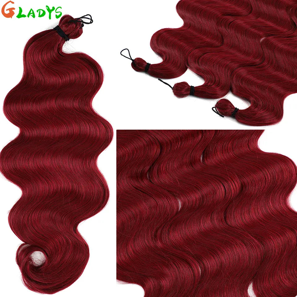 300g/lot 3Pcs 24J Ombre Brown Synthetic Braiding Hair Extensions 26 Inch SP27-30-613 Crochet Braids Loose Wave Bundles Extension