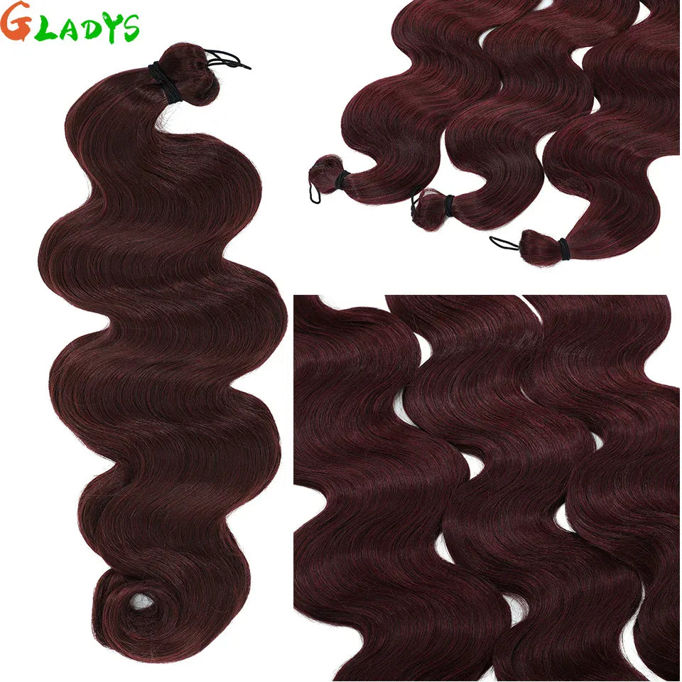 300g/lot 3Pcs 24J Ombre Brown Synthetic Braiding Hair Extensions 26 Inch SP27-30-613 Crochet Braids Loose Wave Bundles Extension