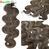 300g/lot 3Pcs 24J Ombre Brown Synthetic Braiding Hair Extensions 26 Inch SP27-30-613 Crochet Braids Loose Wave Bundles Extension