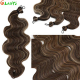 300g/lot 3Pcs 24J Ombre Brown Synthetic Braiding Hair Extensions 26 Inch SP27-30-613 Crochet Braids Loose Wave Bundles Extension