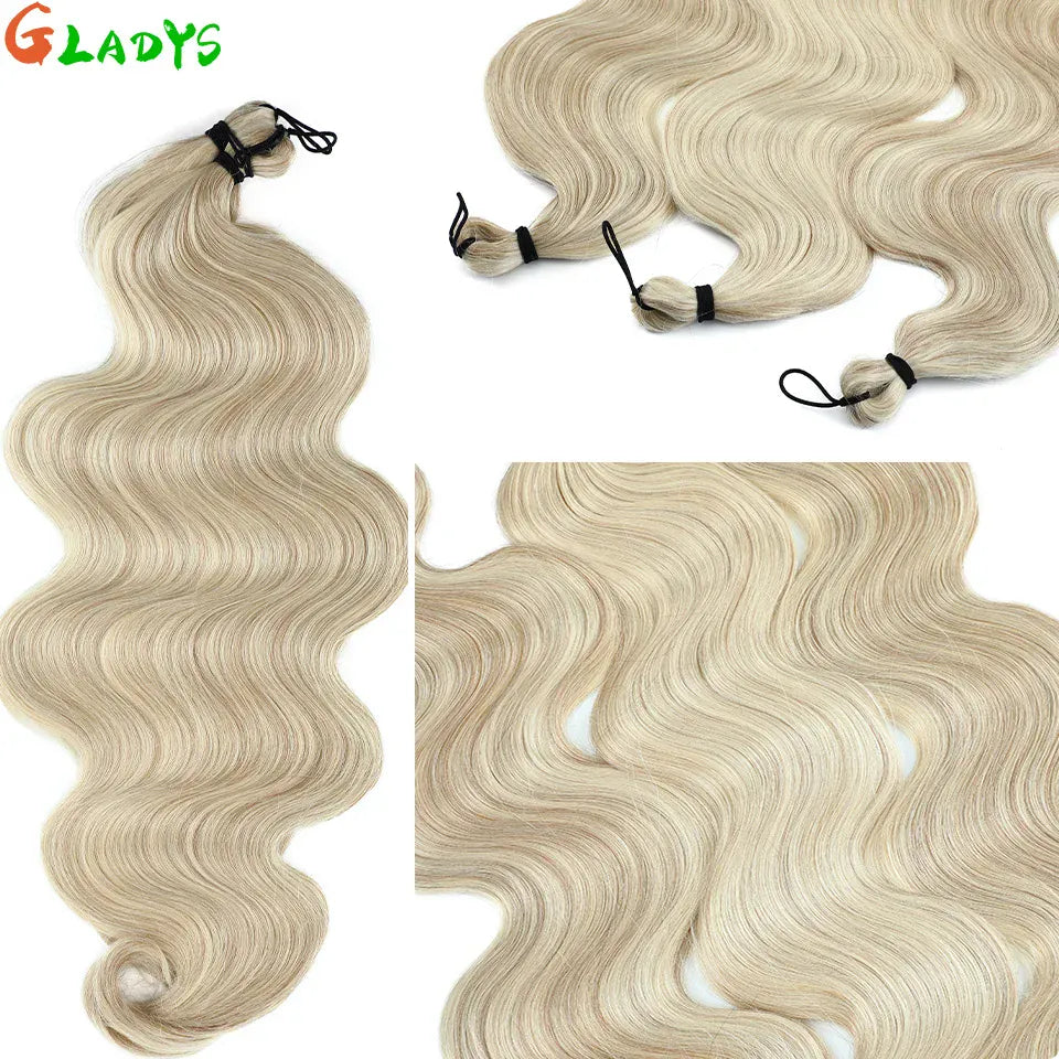 300g/lot 3Pcs 24J Ombre Brown Synthetic Braiding Hair Extensions 26 Inch SP27-30-613 Crochet Braids Loose Wave Bundles Extension