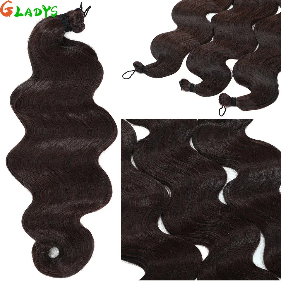 300g/lot 3Pcs 24J Ombre Brown Synthetic Braiding Hair Extensions 26 Inch SP27-30-613 Crochet Braids Loose Wave Bundles Extension