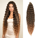 30inch Ocean Wave Synthetic Crochet Hair Extensions 3pcs/set Deep Wave Long Crochet Hair for Women Girls Daily Party Holiday