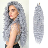 30inch Ocean Wave Synthetic Crochet Hair Extensions 3pcs/set Deep Wave Long Crochet Hair for Women Girls Daily Party Holiday