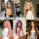 30inch Ocean Wave Synthetic Crochet Hair Extensions 3pcs/set Deep Wave Long Crochet Hair for Women Girls Daily Party Holiday