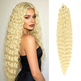 30inch Ocean Wave Synthetic Crochet Hair Extensions 3pcs/set Deep Wave Long Crochet Hair for Women Girls Daily Party Holiday