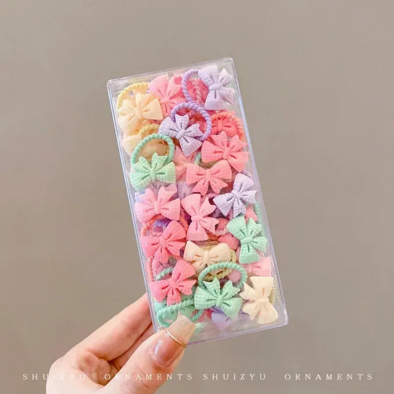30pcs Children's Thumb Hair Rings High Elasticity Braids Rubber Bands for Babies Non Harmful Cartoon Headrope Cute Accessories