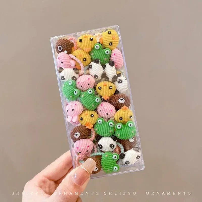 30pcs Children's Thumb Hair Rings High Elasticity Braids Rubber Bands for Babies Non Harmful Cartoon Headrope Cute Accessories
