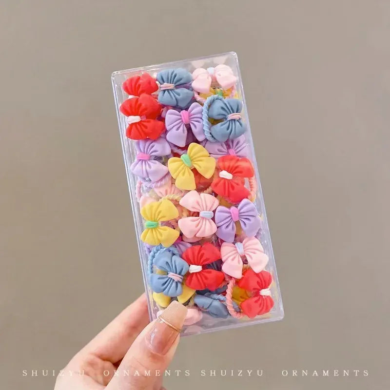 30pcs Children's Thumb Hair Rings High Elasticity Braids Rubber Bands for Babies Non Harmful Cartoon Headrope Cute Accessories
