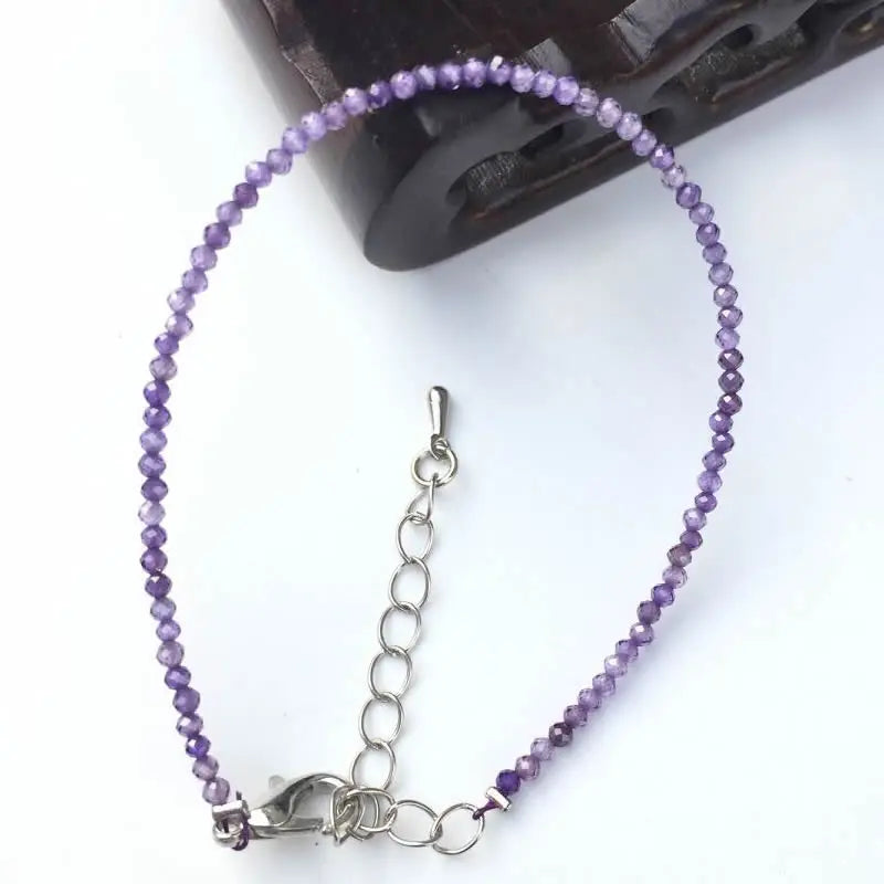 32 Color Women Bracelet Fashion 2mm Small Faceted Beads Bracelet Natural Crystal Lapis Lazuli Tourmaline Beaded Bracelet Jewelry