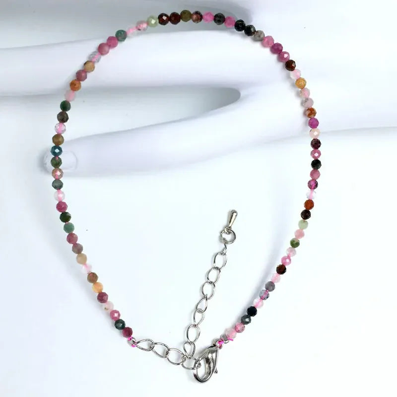 32 Color Women Bracelet Fashion 2mm Small Faceted Beads Bracelet Natural Crystal Lapis Lazuli Tourmaline Beaded Bracelet Jewelry