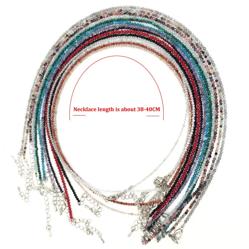 32 Color Women Bracelet Fashion 2mm Small Faceted Beads Bracelet Natural Crystal Lapis Lazuli Tourmaline Beaded Bracelet Jewelry