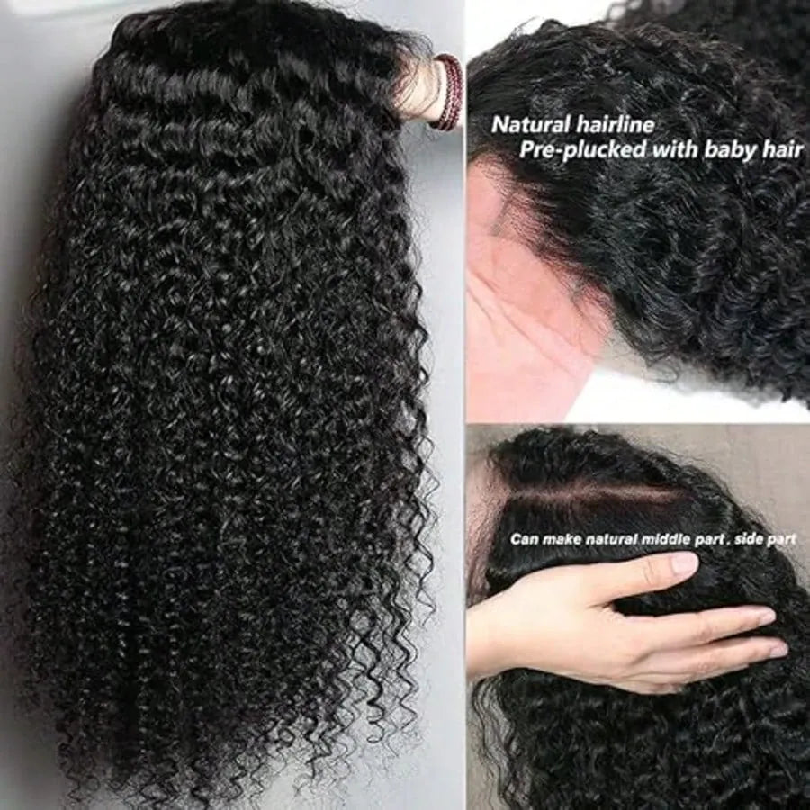 32 Inch Jerry Curly 13x4 Lace Front Wig 250 Density Pre Plucked Baby Hair Deep Curly Glueless Black Human Hair Wigs For Women
