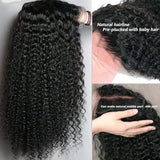 32 Inch Jerry Curly 13x4 Lace Front Wig 250 Density Pre Plucked Baby Hair Deep Curly Glueless Black Human Hair Wigs For Women