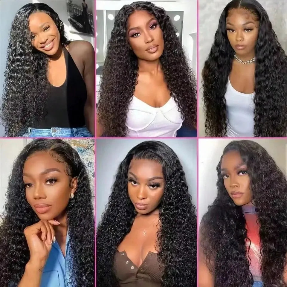 32 Inch Jerry Curly 13x4 Lace Front Wig 250 Density Pre Plucked Baby Hair Deep Curly Glueless Black Human Hair Wigs For Women