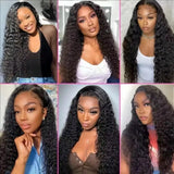32 Inch Jerry Curly 13x4 Lace Front Wig 250 Density Pre Plucked Baby Hair Deep Curly Glueless Black Human Hair Wigs For Women