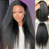32 Inch Kinky Straight 13X4 Lace Front Wig 250% Density 5X5 Glueless Human Hair Pre Plucked Baby Hair Wigs For Black Women
