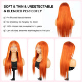 350 Orange Ginger Water Boon Straight Remy Human Hair Wigs 30 34 Inch Pre Plucked 13x4 HD Lace Frontal 13x6 Lace Front Wig For Women
